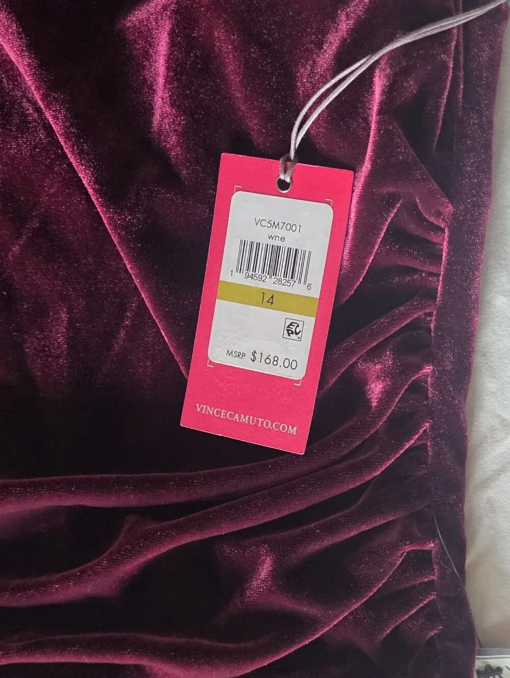 Vince Camuto Velvet Cowl Neck Ruched Midi Dress ✨️ NWT